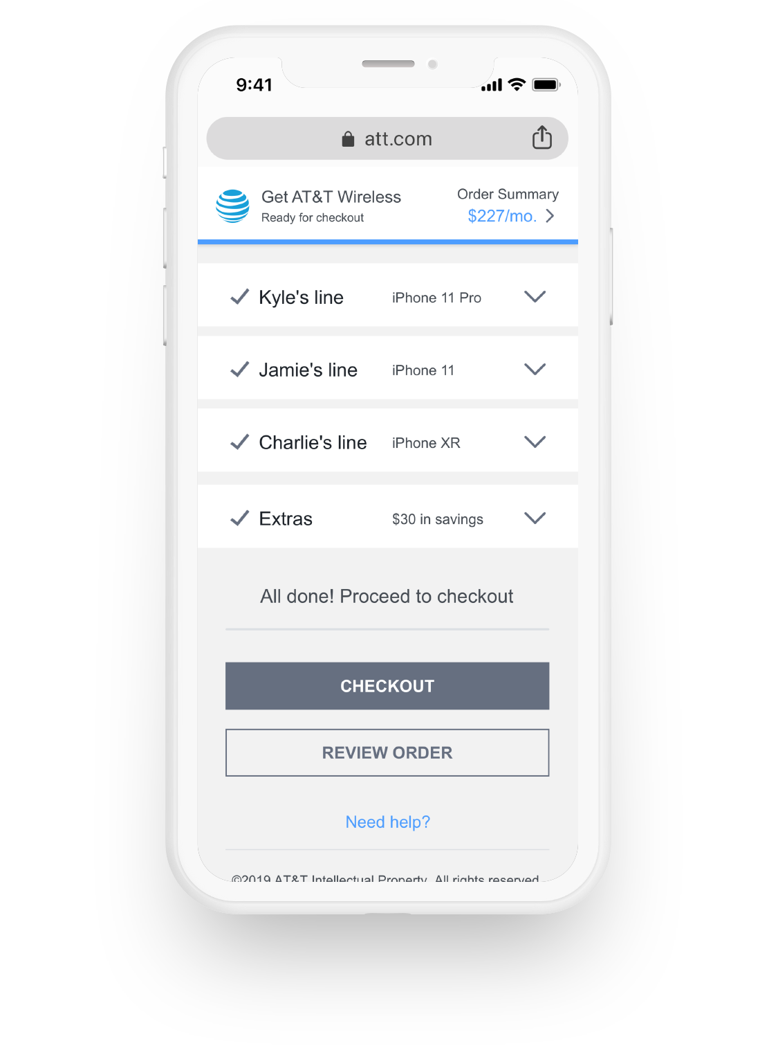 AT&T Mix & Match — review and confirm